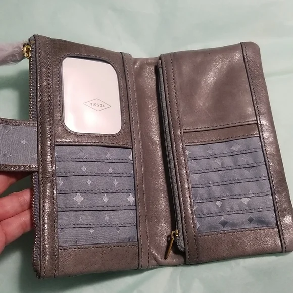 Brand New Fossil Full Size Wallet/Clutch(Grey) - Picture 7 of 11